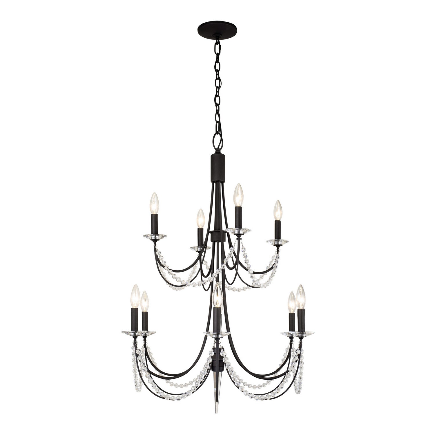 Varaluz - 350C10CB - Ten Light Chandelier - Brentwood - Carbon Black