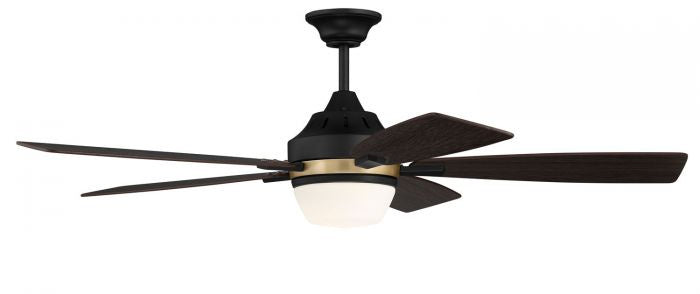 Craftmade - FRS52FBSB5 - Fresco 52"Ceiling Fan in Flat Black/Satin Brass w/Black Walnut-Grey Walnut Blades Finish - Fresco