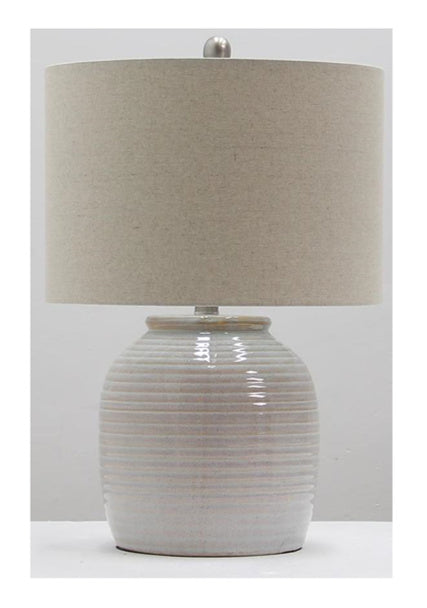 Craftmade - 86258 - Table Lamp One Light Table Lamp in White Ceramic/Brushed Polished Nickel Finish - Table Lamp