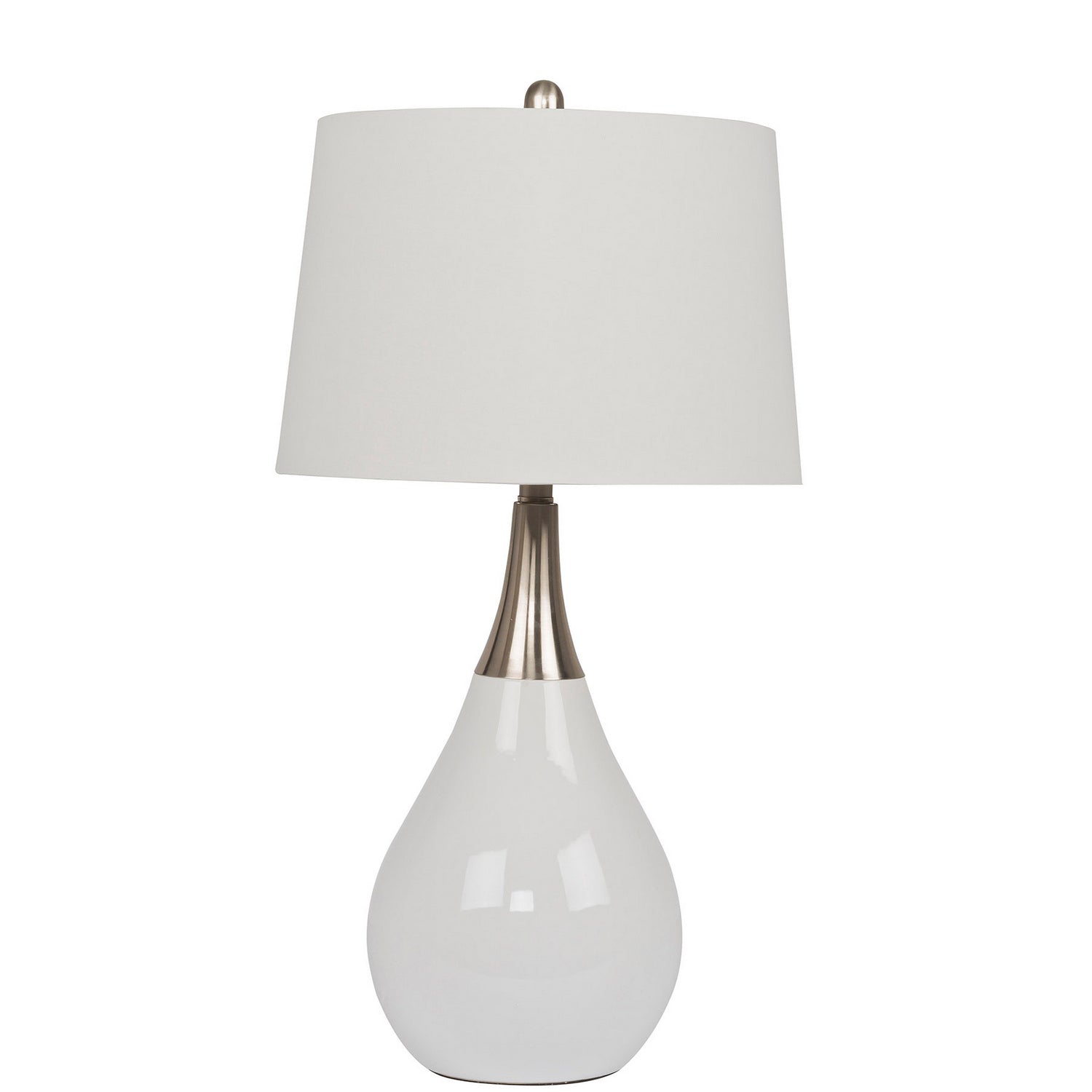 Craftmade - 86221 - Table Lamp One Light Table Lamp in Gloss White Brushed Polished Nickel Finish - Table Lamp