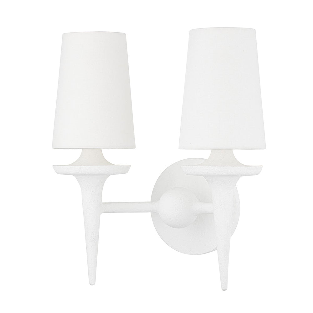 Hudson Valley - 6602-WP - Two Light Wall Sconce - Torch - White Plaster