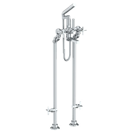 Floor Standing Bath Set With Hand Shower And Shut-Off Valves