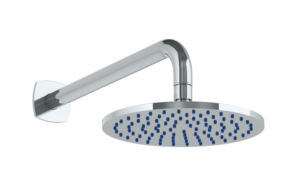 Wall Mounted Showerhead, 8"Dia, With 14" Arm And Flange