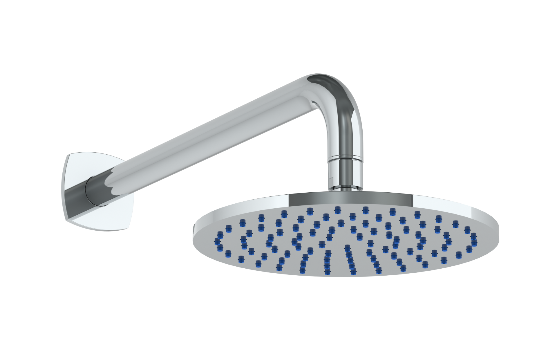 Wall Mounted Showerhead, 8"Dia, With 14" Arm And Flange