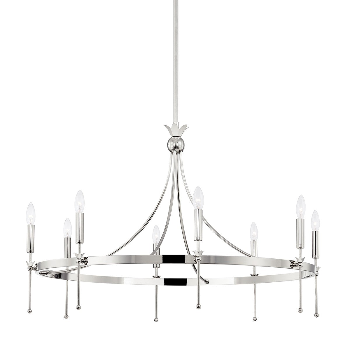 Hudson Valley - 4338-PN - Eight Light Chandelier - Gates - Polished Nickel