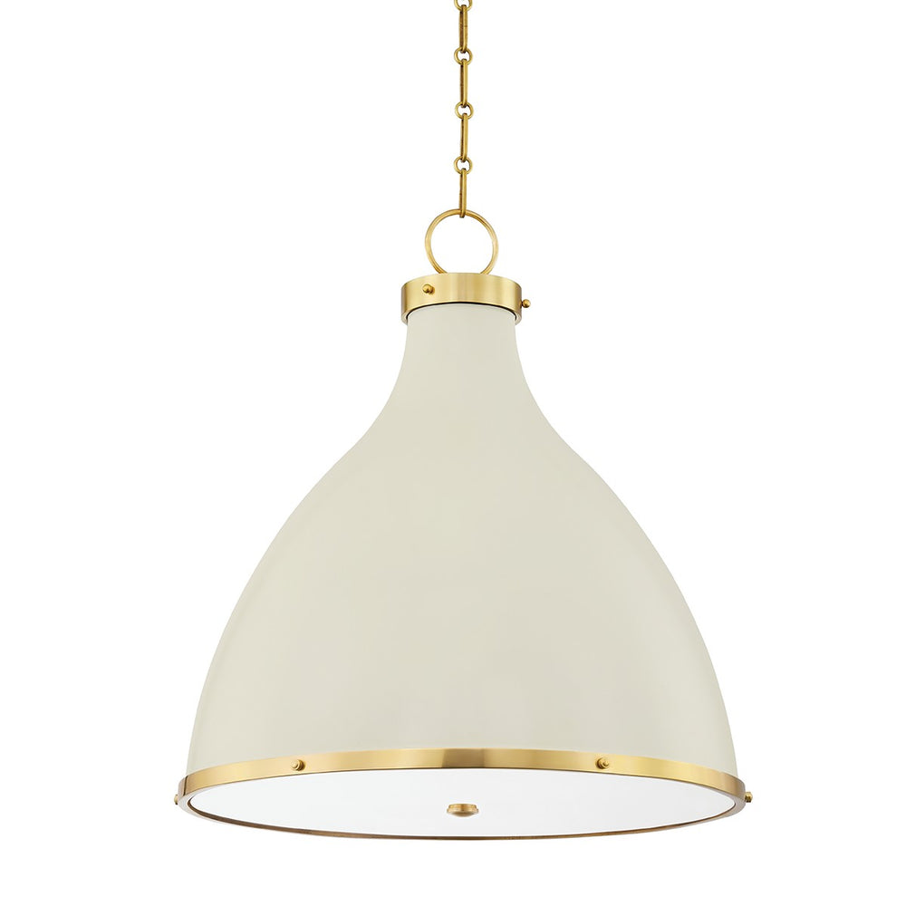 Hudson Valley - MDS362-AGB/OW - Three Light Pendant - Painted No. 3 - Aged Brass/Off White