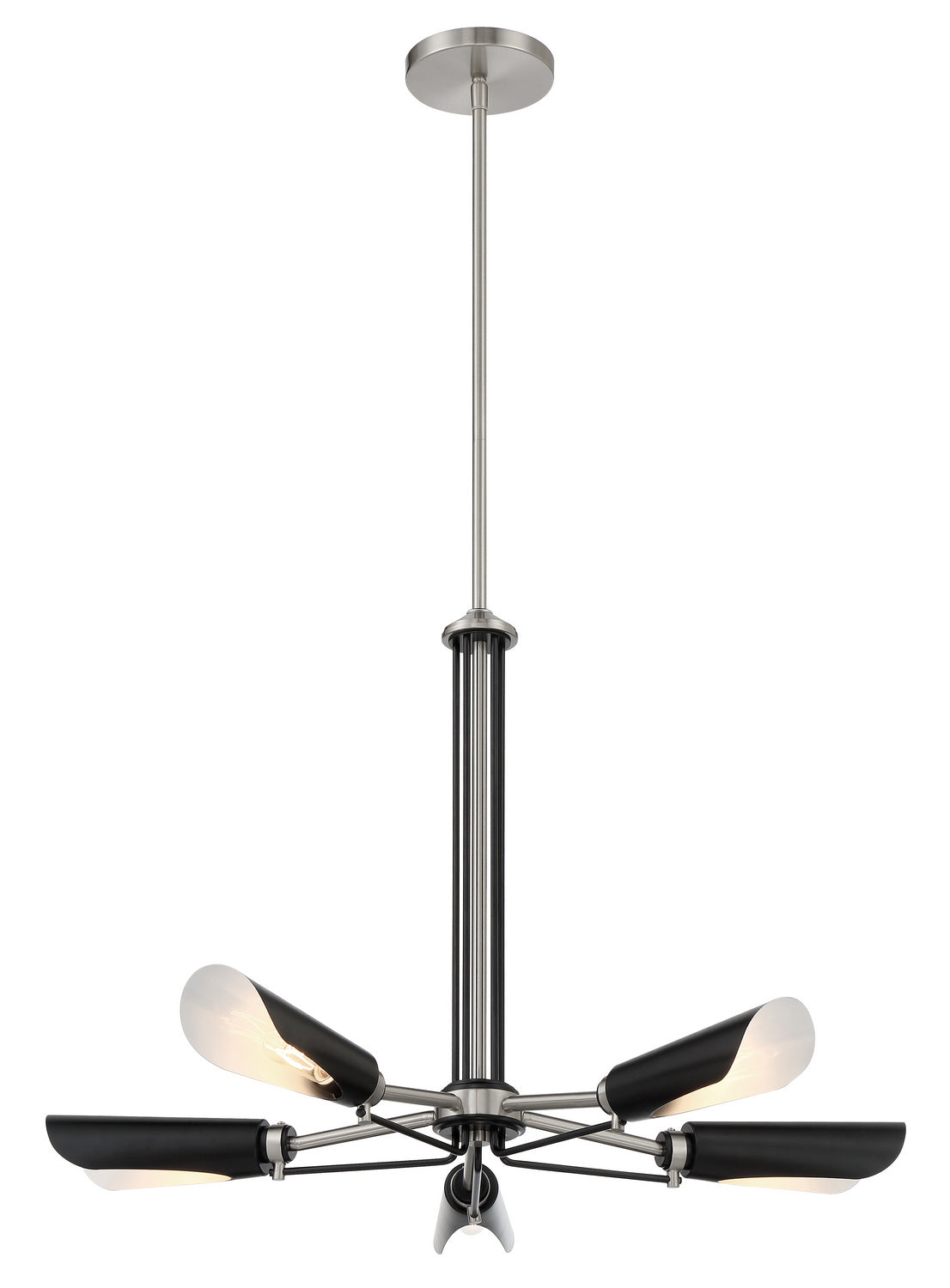 George Kovacs - P1695-691 - Five Light Chandelier - Turbine - Coal With Brushed Nickel