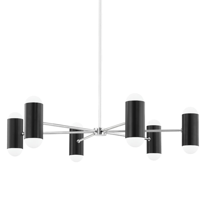 Mitzi - H484812-PN/SBK - 12 Light Chandelier - Kira - Polished Nickel/Soft Black