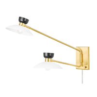 Mitzi - HL481202-AGB - Two Light Wall Sconce - Whitley - Aged Brass