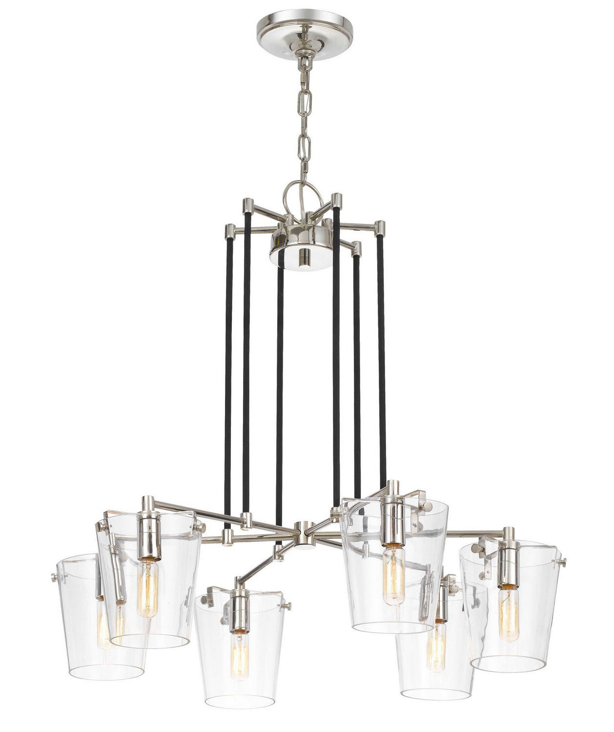 Varaluz - 351C06BLPN - Six Light Chandelier - Arlo - Black/Polished Nickel