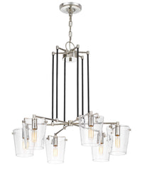 Varaluz - 351C06BLPN - Six Light Chandelier - Arlo - Black/Polished Nickel