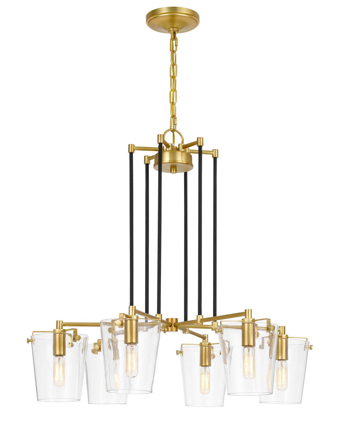 Varaluz - 351C06BLSB - Six Light Chandelier - Arlo - Black/Satin Brass