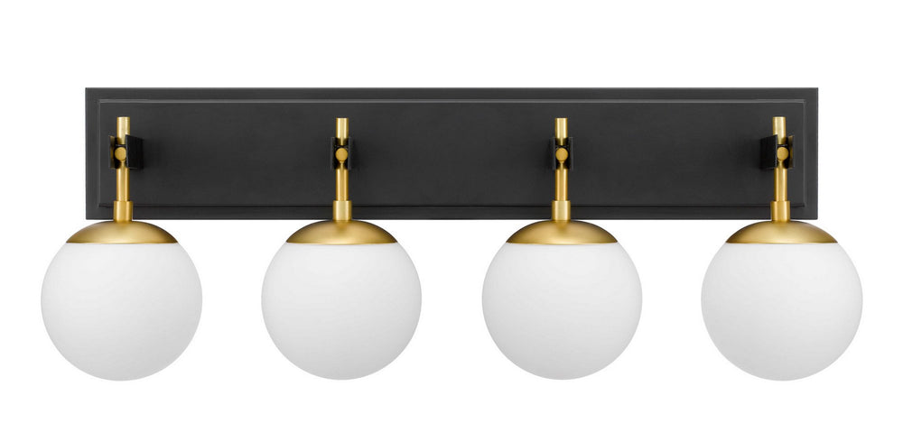 Varaluz - 352B04BLSB - Four Light Bath - Allie - Black/Satin Brass