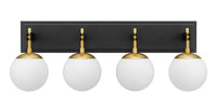 Varaluz - 352B04BLSB - Four Light Bath - Allie - Black/Satin Brass