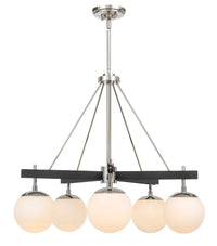 Varaluz - 352C05BLPN - Five Light Chandelier - Allie - Black/Polished Nickel