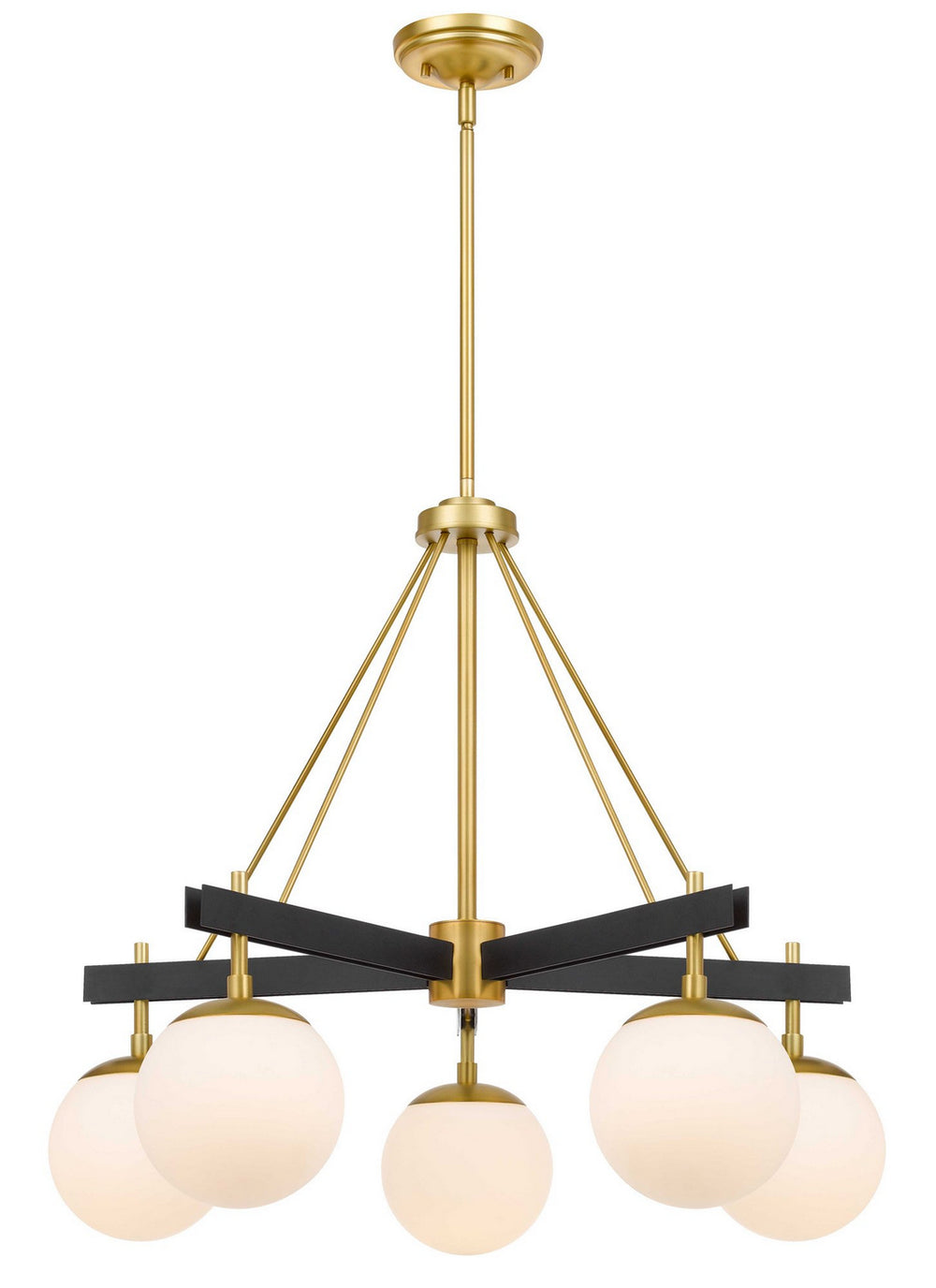 Varaluz - 352C05BLSB - Five Light Chandelier - Allie - Black/Satin Brass