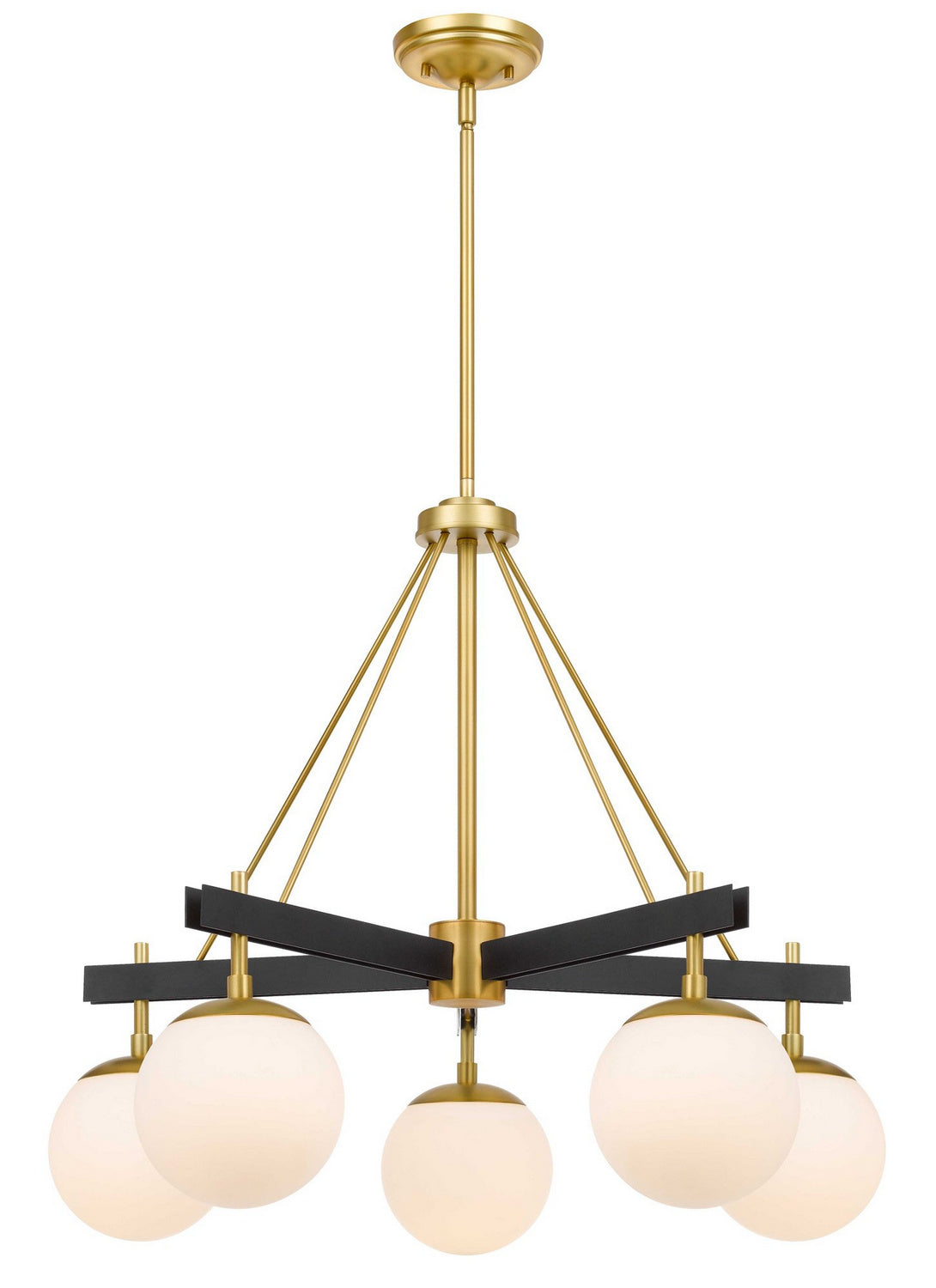 Varaluz - 352C05BLSB - Five Light Chandelier - Allie - Black/Satin Brass