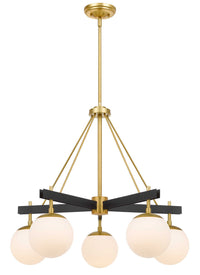 Varaluz - 352C05BLSB - Five Light Chandelier - Allie - Black/Satin Brass