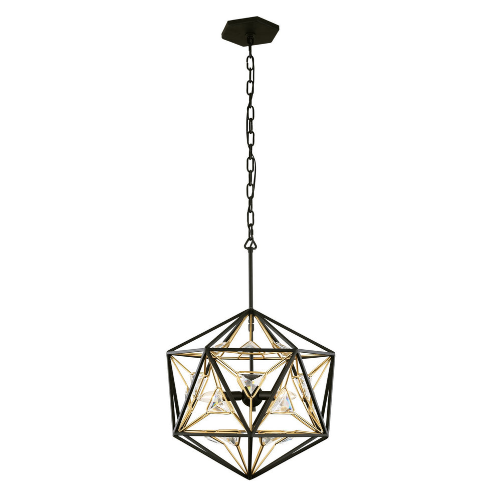 Varaluz - 353P03MBFG - Three Light Pendant - Marcia - Matte Black/French Gold