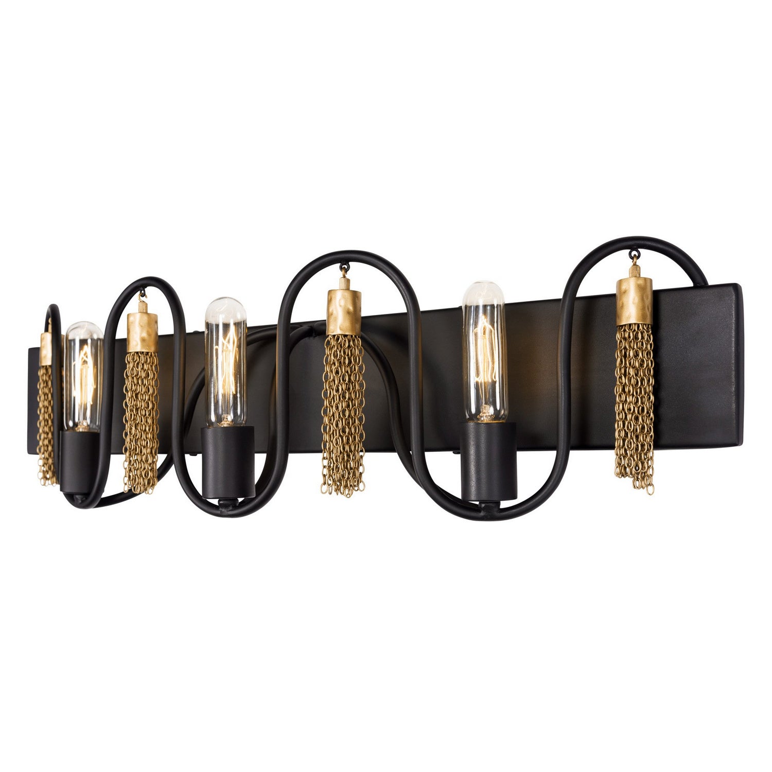 Varaluz - 354B03MBAG - Three Light Bath - Darden - Matte Black/Antique Gold