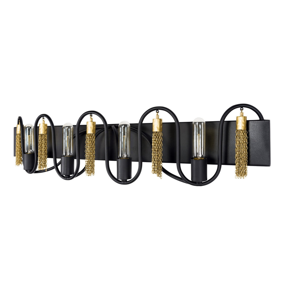 Varaluz - 354B04MBAG - Four Light Bath - Darden - Matte Black/Antique Gold