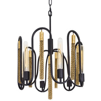 Varaluz - 354P06MBAG - Six Light Pendant - Darden - Matte Black/Antique Gold