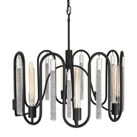 Varaluz - 354P08MBCH - Eight Light Pendant - Darden - Matte Black/Painted Chrome