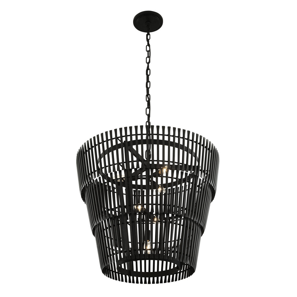 Varaluz - 355P06CB - Six Light Pendant - Apollo - Carbon Black