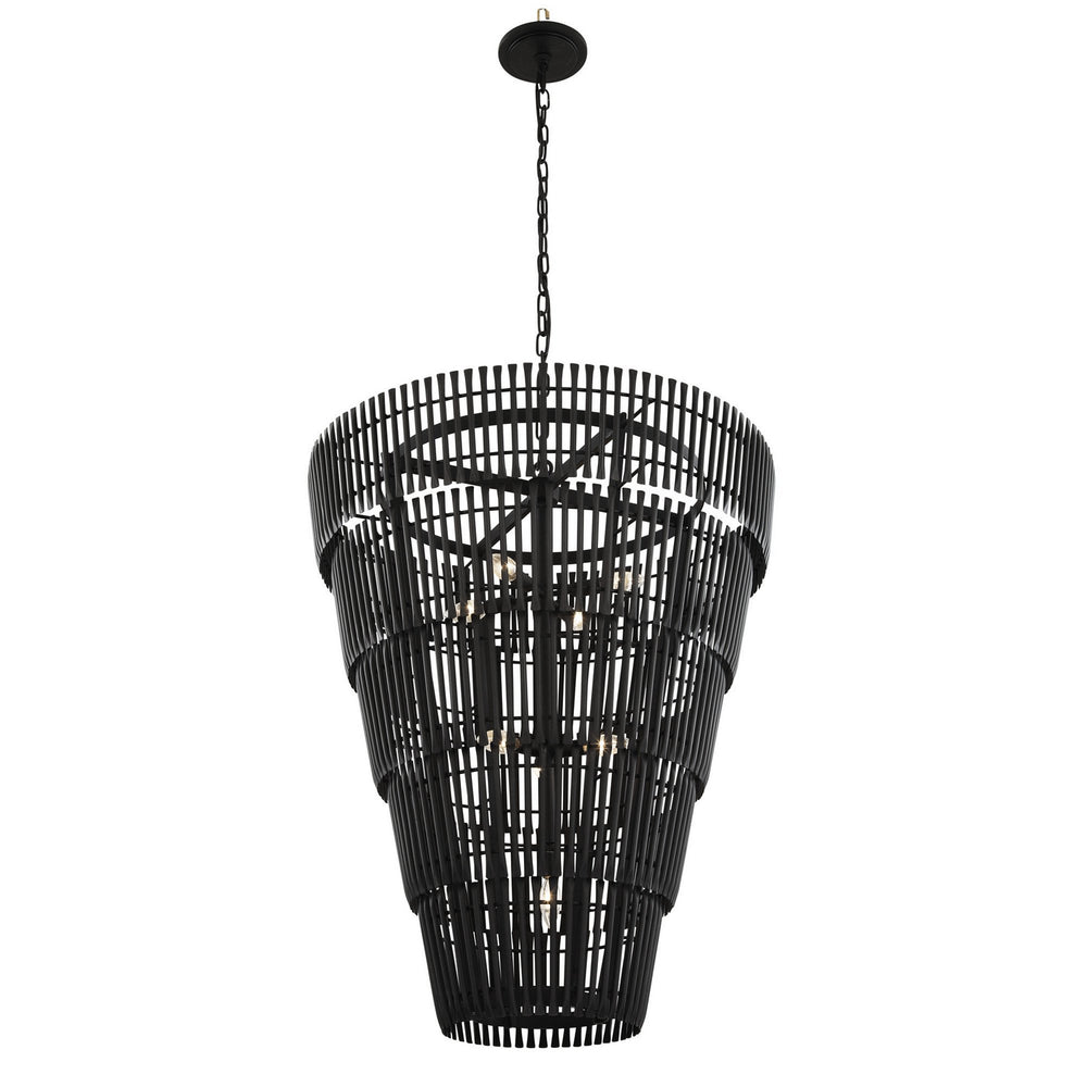 Varaluz - 355P08CB - Eight Light Pendant - Apollo - Carbon Black