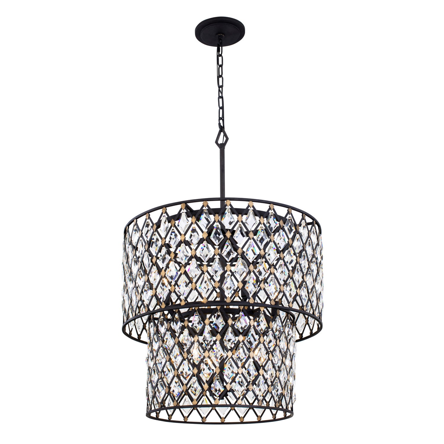 Varaluz - 345C07CBHG - Seven Light Chandelier - Windsor - Carbon/Havana Gold