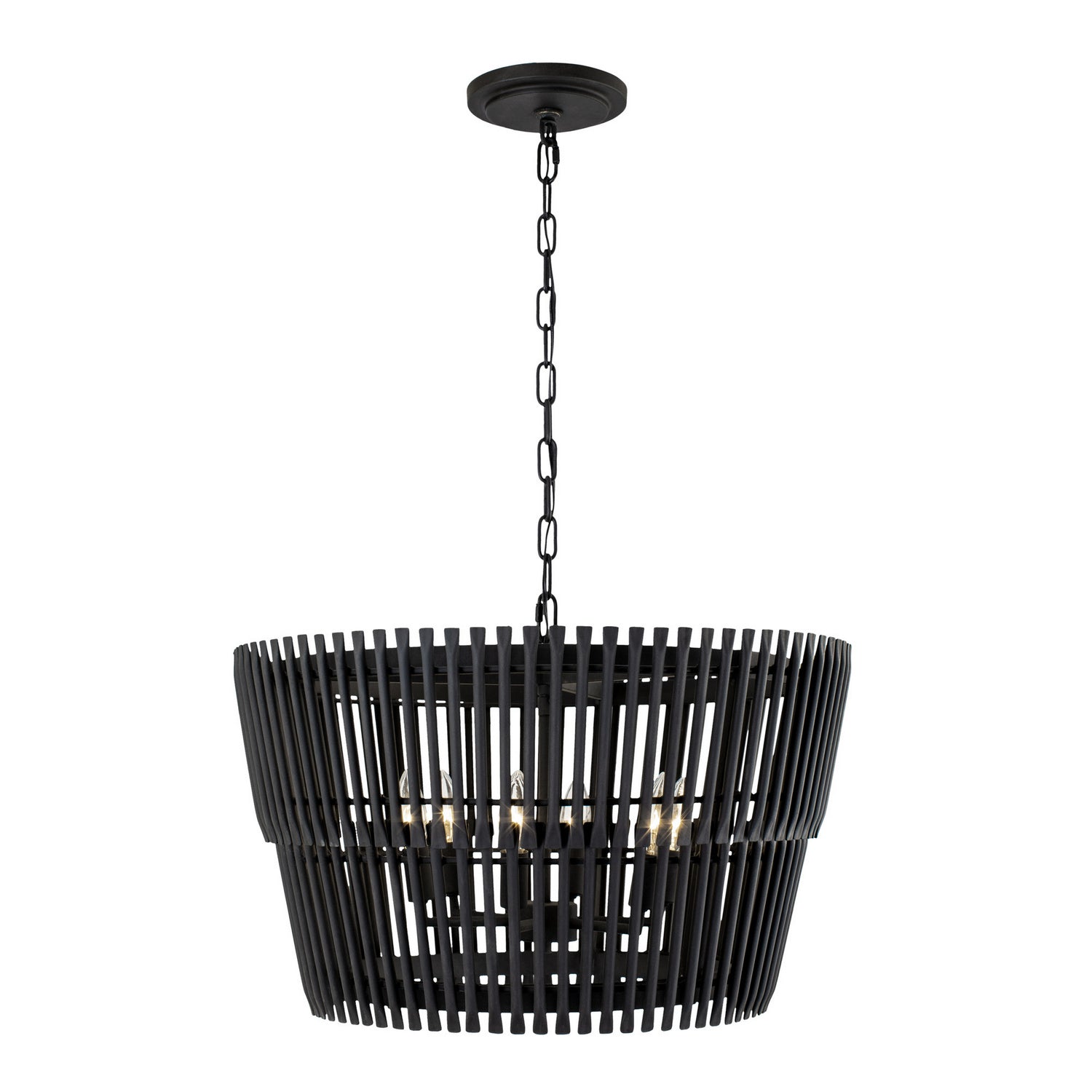 Varaluz - 355P06SCB - Six Light Pendant - Apollo - Carbon