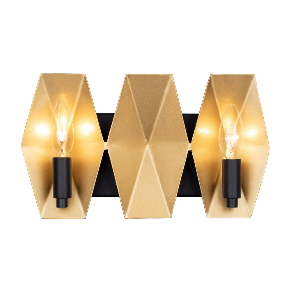 Varaluz - 361B02MBFG - Two Light Bath - Malone - Matte Black/French Gold