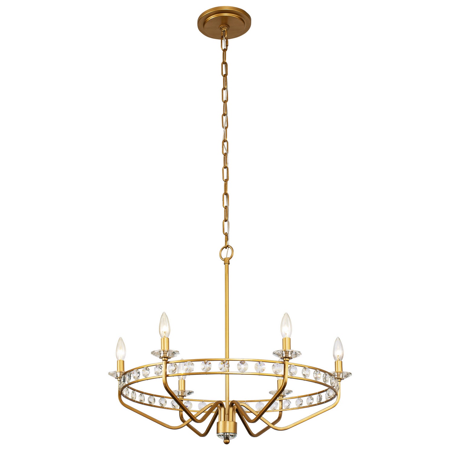 Varaluz - 363C06AG - Six Light Chandelier - Monroe - Antique Gold