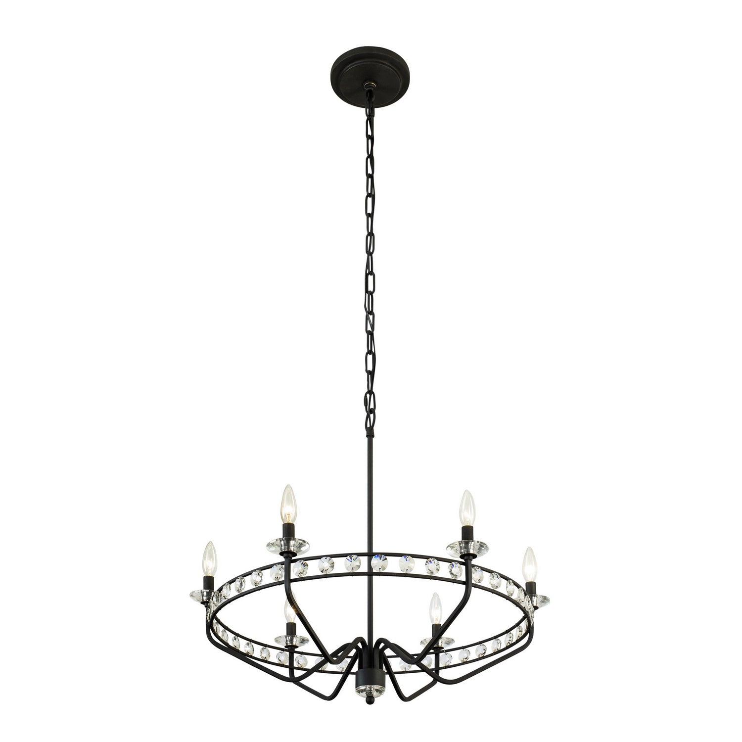 Varaluz - 363C06CB - Six Light Chandelier - Monroe - Carbon