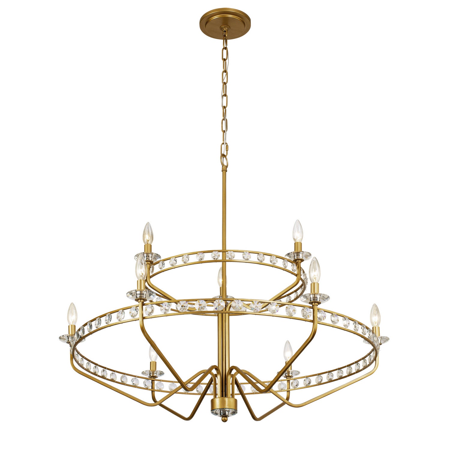 Varaluz - 363C09AG - Nine Light Chandelier - Monroe - Antique Gold