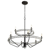 Varaluz - 363C09CB - Nine Light Chandelier - Monroe - Carbon