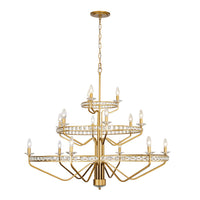 Varaluz - 363C15AG - 15 Light Chandelier - Monroe - Antique Gold