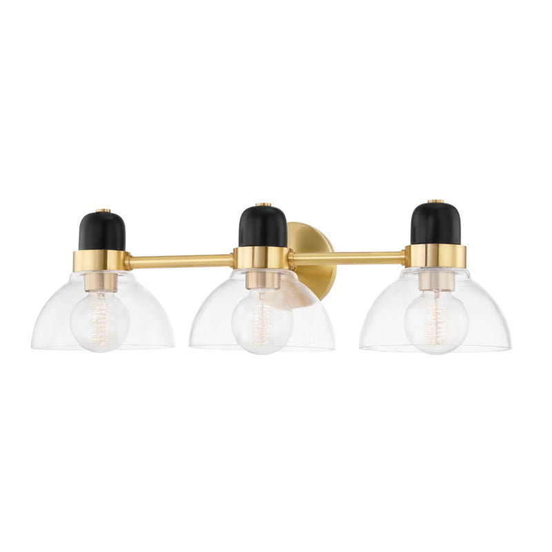 Mitzi - H482303-AGB - Three Light Bath and Vanity - Camile - Aged Brass