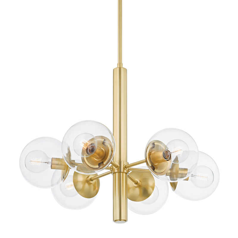 Mitzi - H503806-AGB - Six Light Chandelier - Meadow - Aged Brass