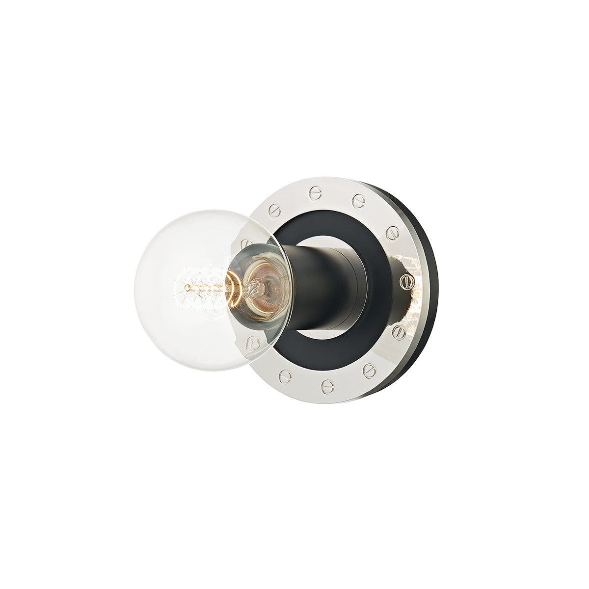 Troy Lighting - B2081-PN/SBK - One Light Bath and Vanity - Teo - Polished Nickel/Soft Black