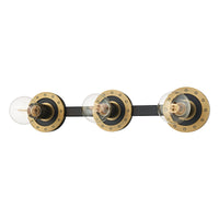 Troy Lighting - B2083-PBR/SBK - Three Light Bath And Vanity - Teo - Patina Brass/Soft Black