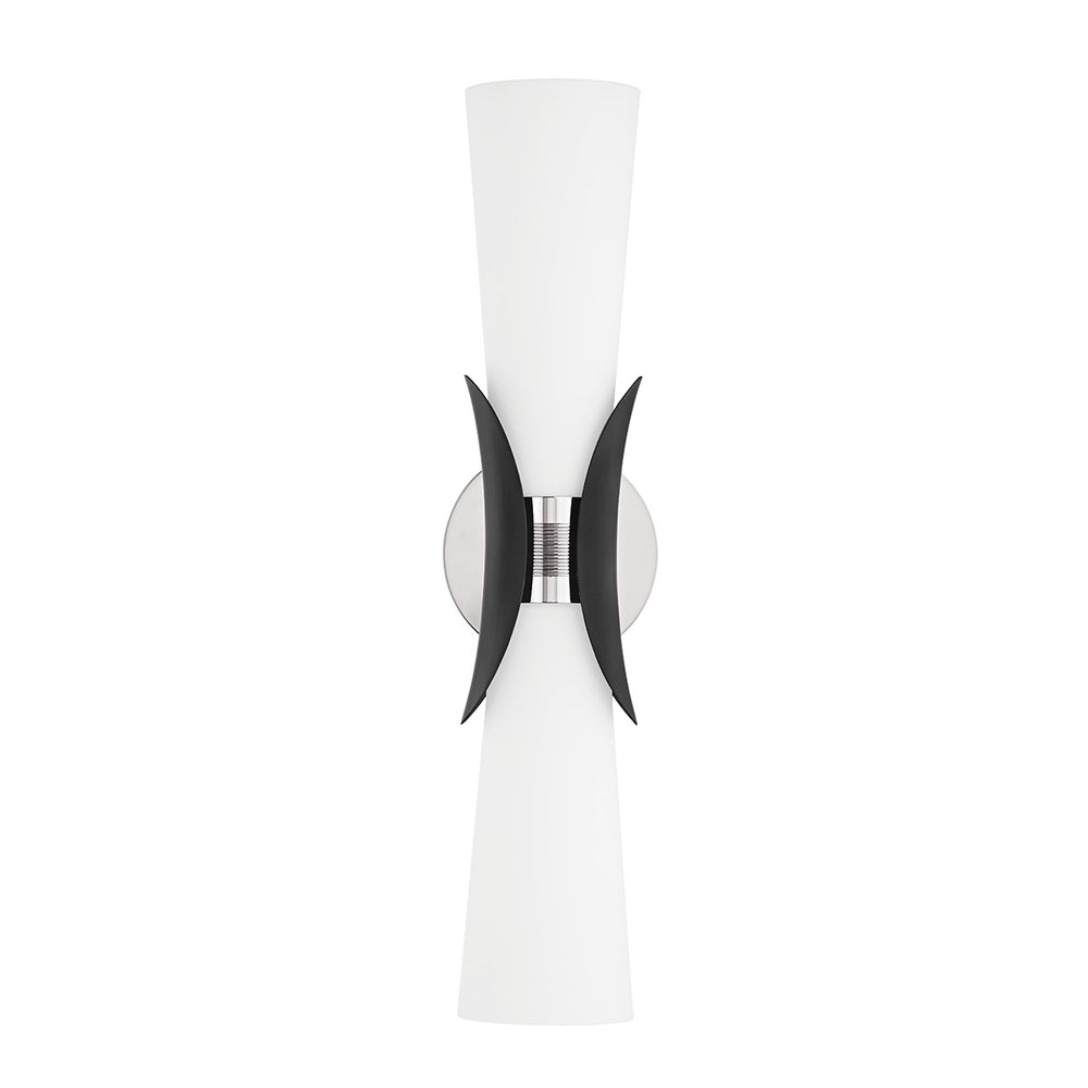 Troy Lighting - B2102-PN/SBK - Two Light Wall Sconce - Muncie - Polished Nickel/Soft Black