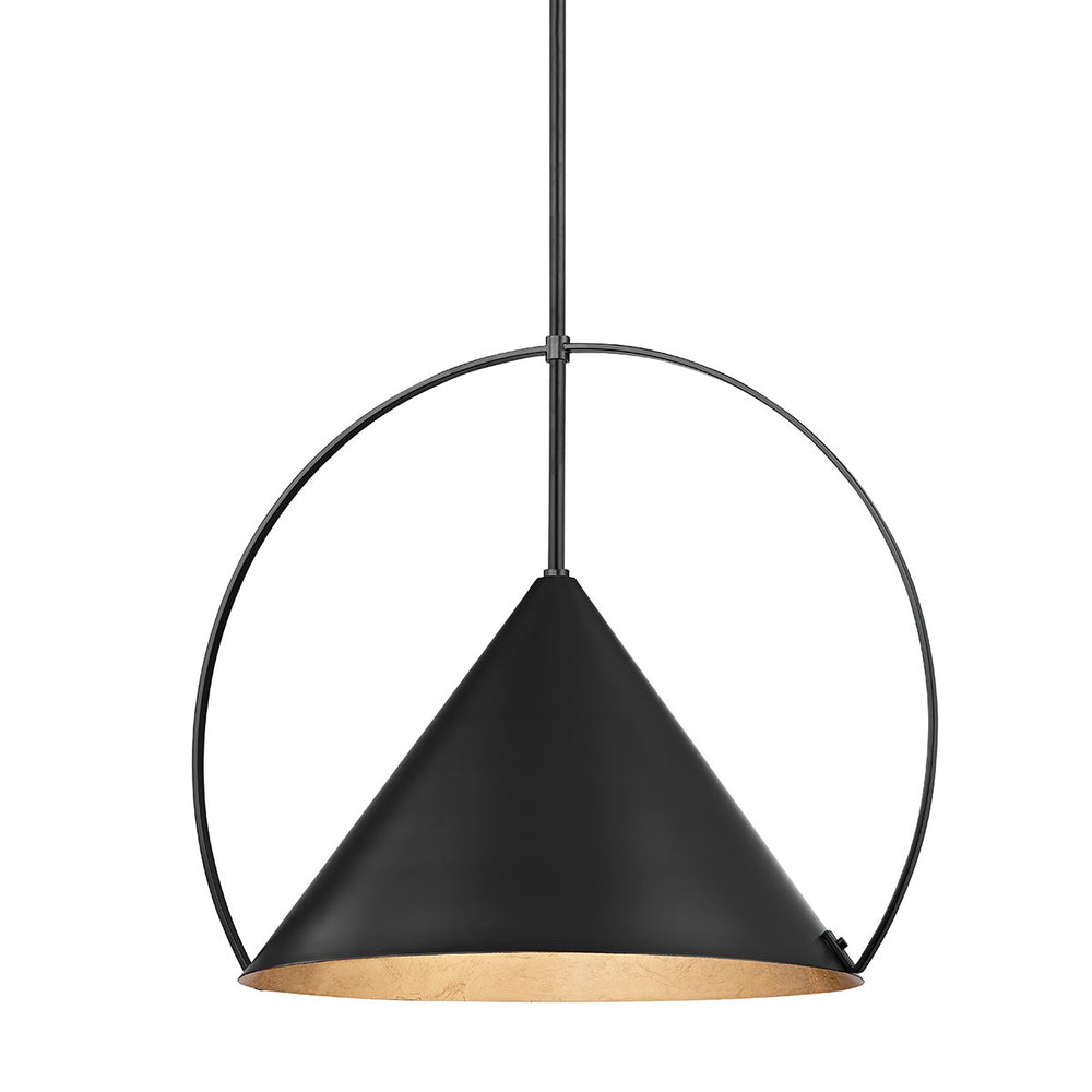 Troy Lighting - F1824-GL/SBK - One Light Pendant - Mari - Gold Leaf/Soft Black Combo