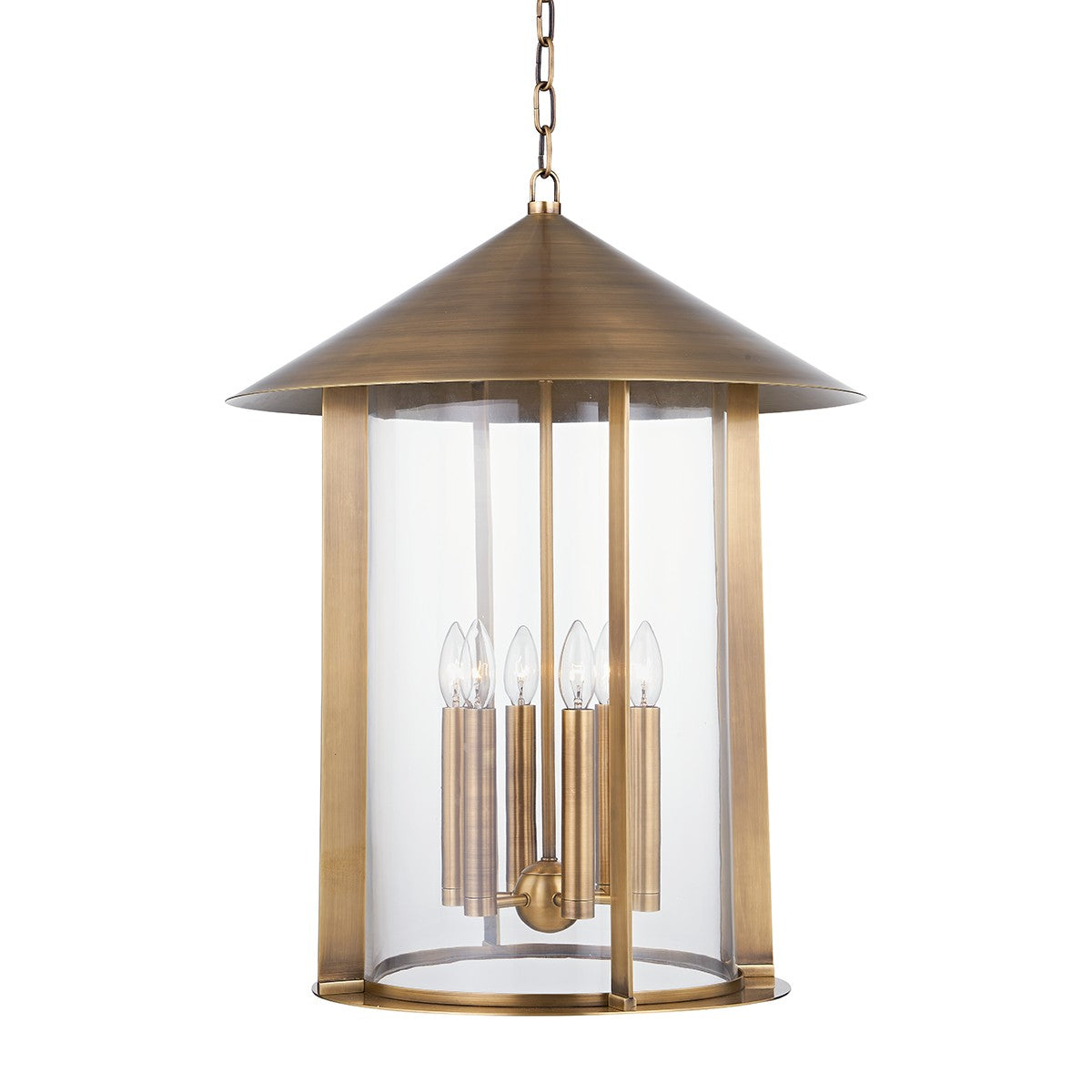 Troy Lighting - F1922-PBR - Six Light Lantern - Long Beach - Patina Brass