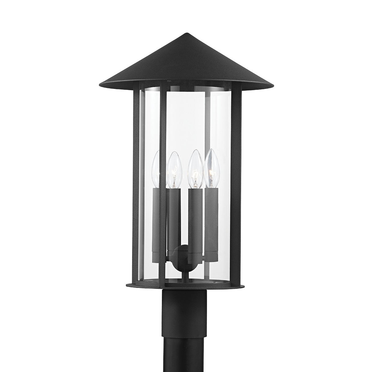 Troy Lighting - P1914-TBK - Four Light Outdoor Post Mount - Long Beach - Textured Black