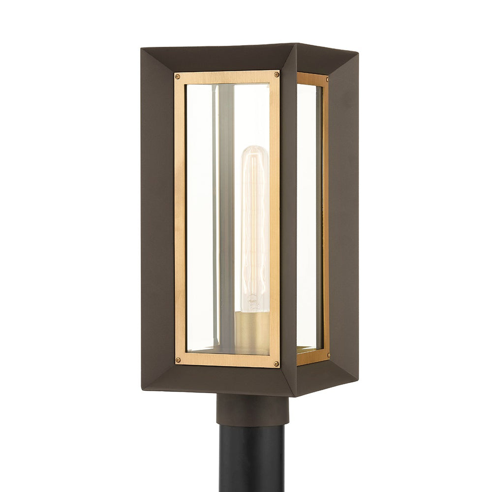 Troy Lighting - P4055-TBZ/PBR - One Light Outdoor Post Mount - Lowry - Textured Bronze/Patina Brass