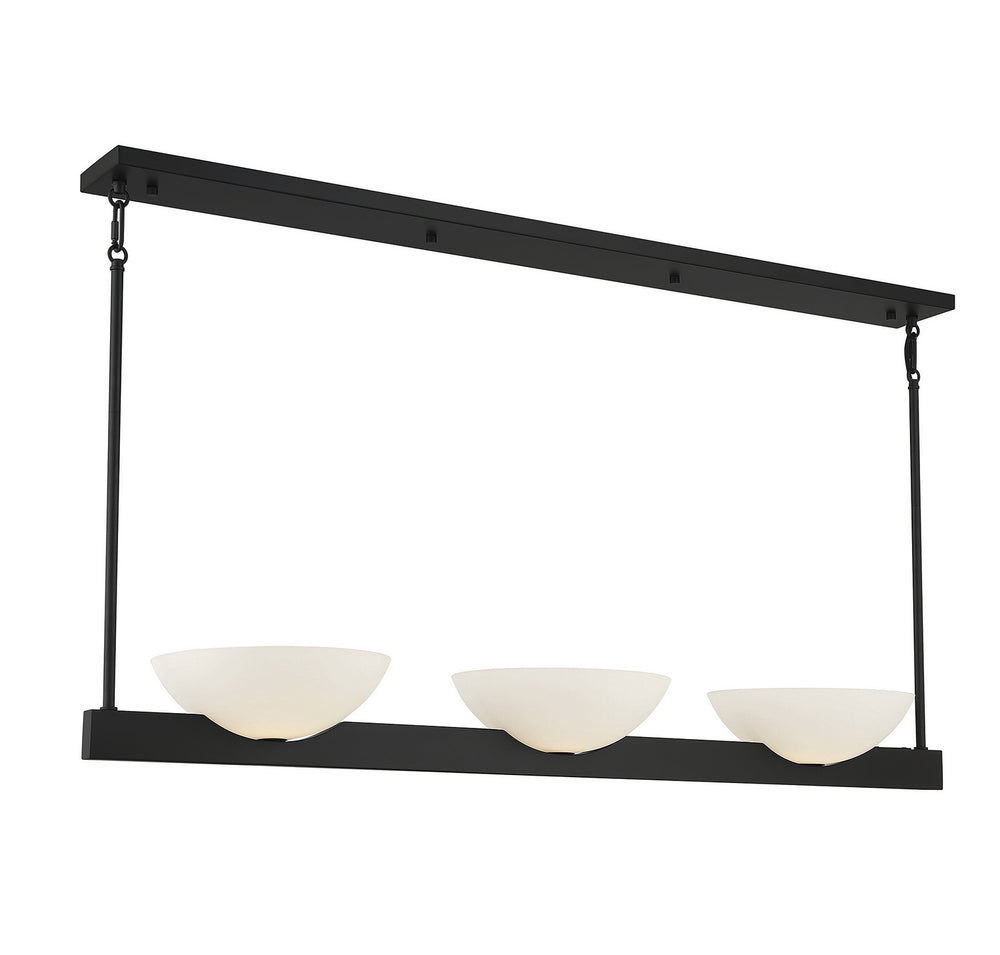 Savoy House - 1-1614-3-89 - Three Light Linear Chandelier - Fallon - Matte Black