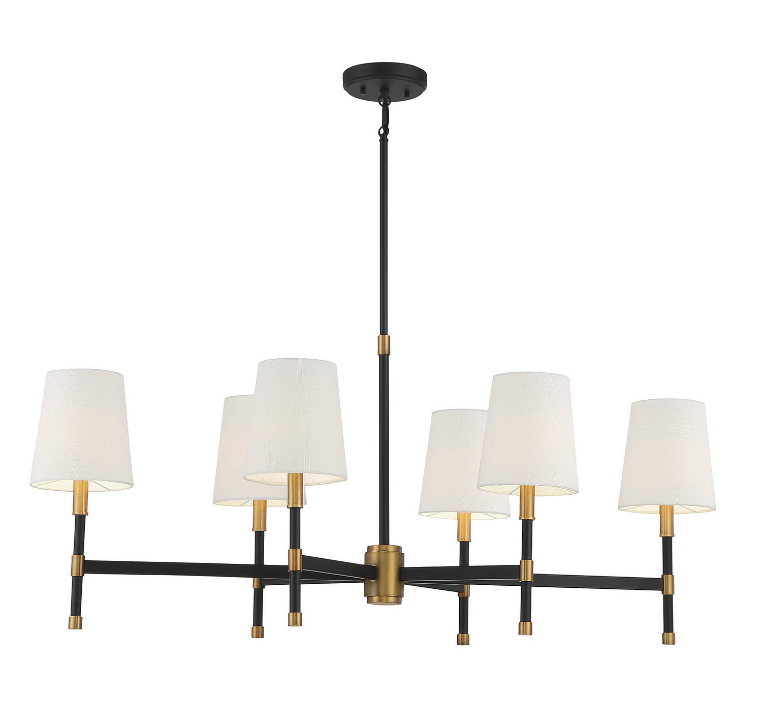 Savoy House - 1-1631-6-143 - Six Light Linear Chandelier - Brody - Matte Black with Warm Brass Accents