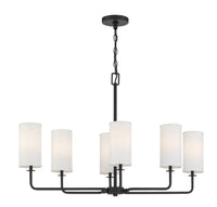 Savoy House - 1-1756-6-89 - Six Light Linear Chandelier - Powell - Matte Black