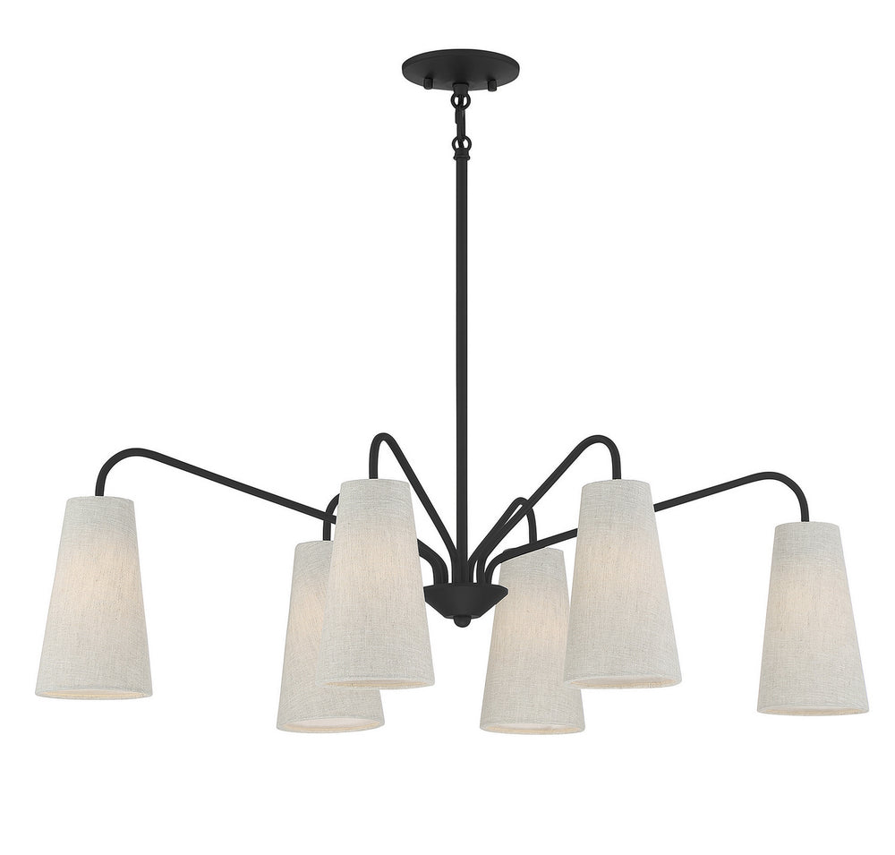 Savoy House - 1-1785-6-89 - Six Light Linear Chandelier - Edgewood - Matte Black